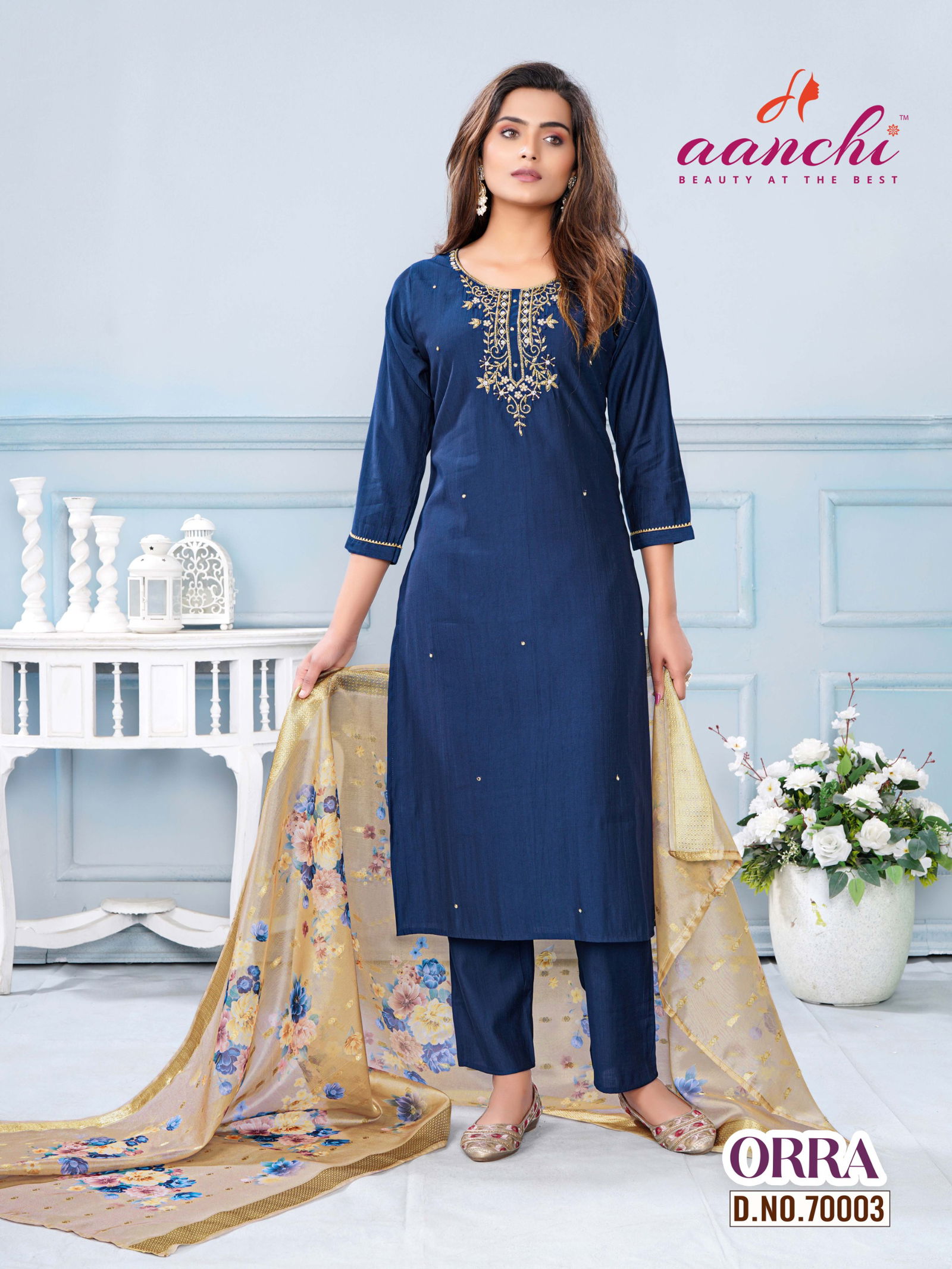 Orra By Aanchi Handwork Designer Kurti With Bottom Dupatta Wholesale Price In Surat